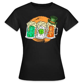Irlande Bière Fête irlandaise de la Saint-Patrick - T-shirt Femme - noir - Devant - AI Model Female 172 dark (172cm)