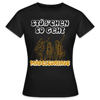 Stößchen so geht Mädelsurlaub Girls Spring Break - T-shirt Femme - noir - Devant - AI Model Female 172 dark (172cm)