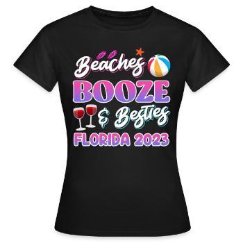Plages Booze Beasts Floride Holiday Spring Break - T-shirt Femme - noir - Devant - AI Model Female 172 dark (172cm)
