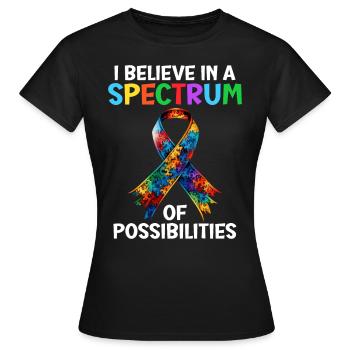 Autisme Je crois en un spectre de - T-shirt Femme - noir - Devant - AI Model Female 172 dark (172cm)