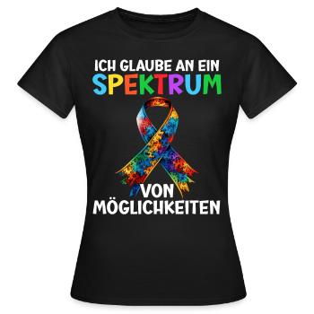 Autisme Je crois en un spectre de - T-shirt Femme - noir - Devant - AI Model Female 172 dark (172cm)