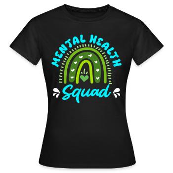 Mentale Gesundheit Mental Health Squad - Frauen T-Shirt - Schwarz - Vorne - AI Model Female 172 dark (172cm)