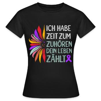 Mental Health Ich habe Zeit zum Zuhören Dein Leben - Frauen T-Shirt - Schwarz - Vorne - AI Model Female 172 dark (172cm)