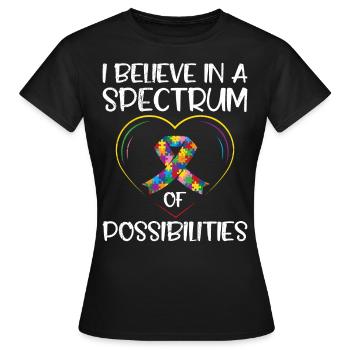 Autisme Je crois au spectre des possibilités - T-shirt Femme - noir - Devant - AI Model Female 172 dark (172cm)