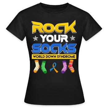 Down Syndrom Awareness Trisomie 21 - Frauen T-Shirt - Schwarz - Vorne - AI Model Female 172 dark (172cm)