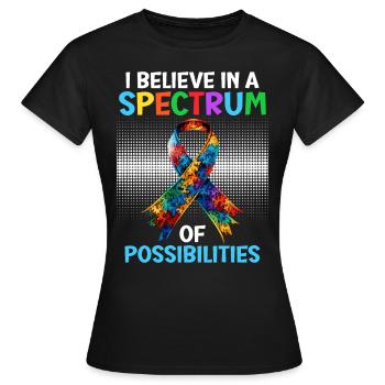 Autisme Je crois en un spectre de - T-shirt Femme - noir - Devant - AI Model Female 172 dark (172cm)