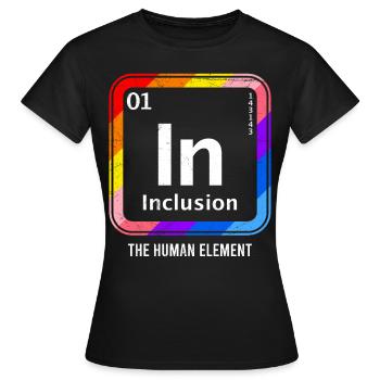 Inclusion Acceptation et solidarité pour - T-shirt Femme - noir - Devant - AI Model Female 172 dark (172cm)