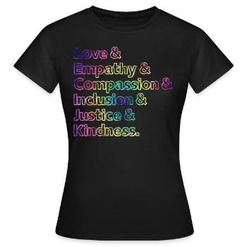 Inklusion Akzeptanz handicap Solidarität - Frauen T-Shirt - Schwarz - Vorne - AI Model Female 172 dark (172cm)