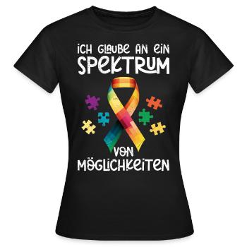 Autisme Je crois au spectre des possibilités - T-shirt Femme - noir - Devant - AI Model Female 172 dark (172cm)