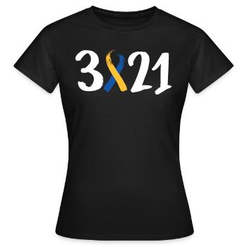 Down Syndrom Trisomie 21 Awareness - Frauen T-Shirt - Schwarz - Vorne - AI Model Female 172 dark (172cm)