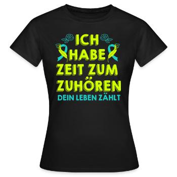 Mental Health Dein Leben zählt Awareness - Frauen T-Shirt - Schwarz - Vorne - AI Model Female 172 dark (172cm)