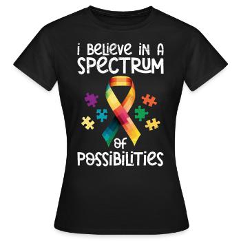 Autisme Je crois au spectre des possibilités - T-shirt Femme - noir - Devant - AI Model Female 172 dark (172cm)