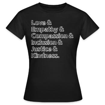 Inklusion Akzeptanz handicap Solidarität - Frauen T-Shirt - Schwarz - Vorne - AI Model Female 172 dark (172cm)