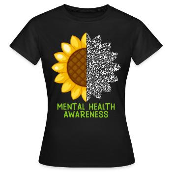 Mentale Health Matters Awareness Mentale - T-shirt Femme - noir - Devant - AI Model Female 172 dark (172cm)