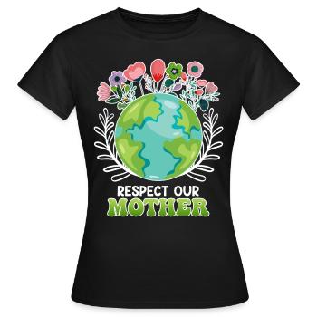 Rettet die Erde Umweltschützer Mutter Erde - Frauen T-Shirt - Schwarz - Vorne - AI Model Female 172 dark (172cm)