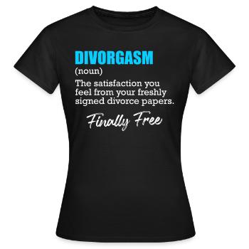 La partie divorce divorce enfin divorcée - T-shirt Femme - noir - Devant - AI Model Female 172 dark (172cm)