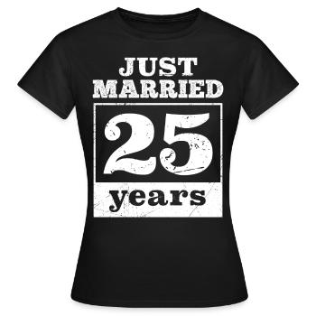 Juste marié 25 ans Noces d’argent - T-shirt Femme - noir - Devant - AI Model Female 172 dark (172cm)