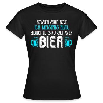 Ein Gedicht über mich Poesie Bierlover Poeten - Frauen T-Shirt - Schwarz - Vorne - AI Model Female 172 dark (172cm)