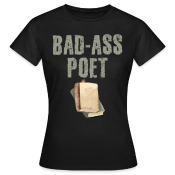 Bad-ass Poets Poésie et poèmes Poète - T-shirt Femme - noir - Devant - AI Model Female 172 dark (172cm)