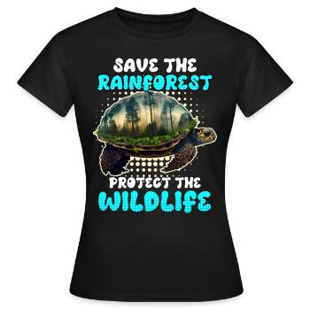 Rettet den Regenwald Wildlife Artenschutz - Frauen T-Shirt - Schwarz - Vorne - AI Model Female 172 dark (172cm)