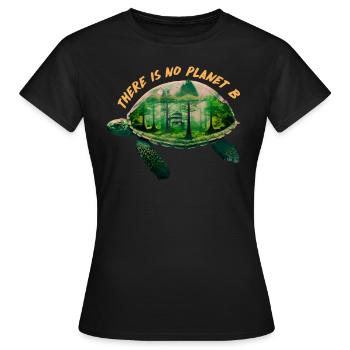 Il n’y a pas de Planète B Earth Day Mission Erde - T-shirt Femme - noir - Devant - AI Model Female 172 dark (172cm)
