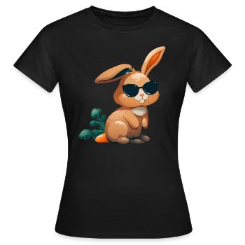 Lapin de Pâques Visage Lapin de Pâques Lapin de Pâques - T-shirt Femme - noir - Devant - AI Model Female 172 dark (172cm)