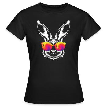 Lapin de Pâques Visage Lapin de Pâques Lapin de Pâques - T-shirt Femme - noir - Devant - AI Model Female 172 dark (172cm)
