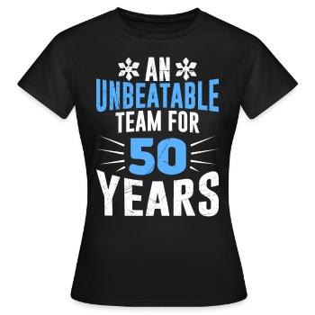 50 ans d’une équipe Noces d’or - T-shirt Femme - noir - Devant - AI Model Female 172 dark (172cm)