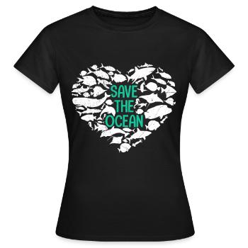 Save The Ocean Ocean Protection Environment - Women's T-Shirt - black - Front - AI Model Female 172 dark (172cm)