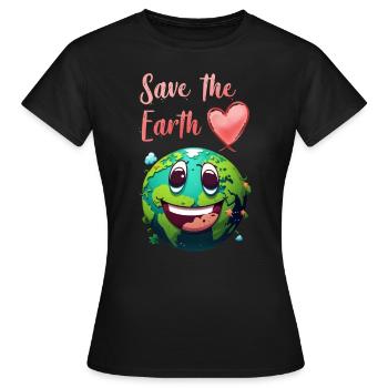 Save the Earth Environmental Protection and Species Conservation - Women's T-Shirt - black - Front - AI Model Female 172 dark (172cm)
