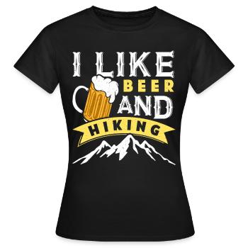 Fan de bière de randonnée J’aime la bière et randonnée drôle - T-shirt Femme - noir - Devant - AI Model Female 172 dark (172cm)