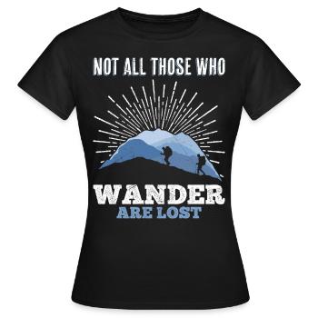 Wanderer Nicht alle die wandern verlaufen sich - Frauen T-Shirt - Schwarz - Vorne - AI Model Female 172 dark (172cm)