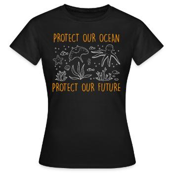 Environmental protection Protect the oceans Species protection - Women's T-Shirt - black - Front - AI Model Female 172 dark (172cm)