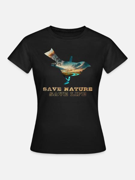 Save the Nature Umweltschutz Rettet die Erde - Frauen T-Shirt - Schwarz