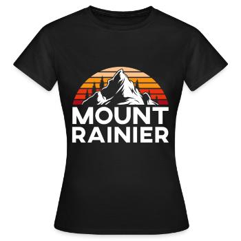 Mount Rainier Bergsteiger Gipfelsport Wandern - Frauen T-Shirt - Schwarz - Vorne - AI Model Female 172 dark (172cm)