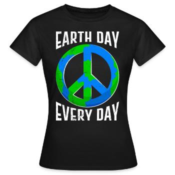 Jour de la Terre Dicton: Jour de la Terre tous les jours - T-shirt Femme - noir - Devant - AI Model Female 172 dark (172cm)