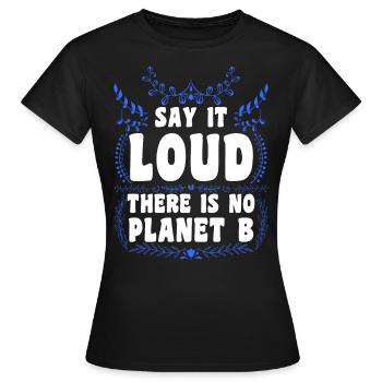 Il n’y a pas de Planète B Earth Day Mission Erde - T-shirt Femme - noir - Devant - AI Model Female 172 dark (172cm)