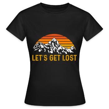 Lets be lost lustig Wandern Hiking - Women's T-Shirt - black - Front - AI Model Female 172 dark (172cm)