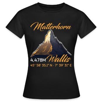 Matterhorn Wanderer Bergfan klettern Hiking - Frauen T-Shirt - Schwarz - Vorne - AI Model Female 172 dark (172cm)