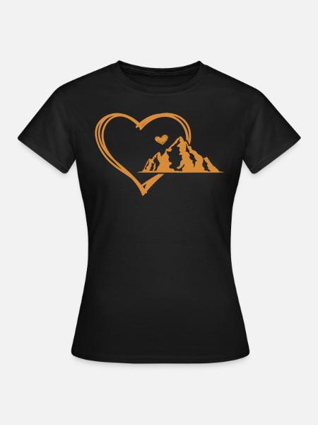Berge Wanderer Summit - Frauen T-Shirt - Schwarz