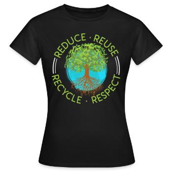 Les écologistes sauvent la Terre L’amour environnemental - T-shirt Femme - noir - Devant - AI Model Female 172 dark (172cm)