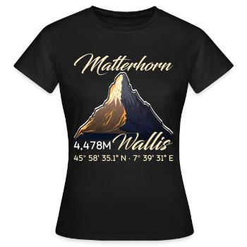 Matterhorn Wanderer Bergfan klettern Hiking - Frauen T-Shirt - Schwarz - Vorne - AI Model Female 172 dark (172cm)