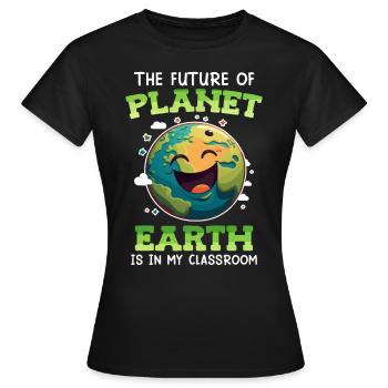 Save the Earth Environmentally Conscious Children - Women's T-Shirt - black - Front - AI Model Female 172 dark (172cm)