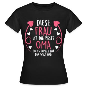 Beste Oma Muttertag weltbeste Oma Großmutter - Frauen T-Shirt - Schwarz - Vorne - AI Model Female 172 dark (172cm)