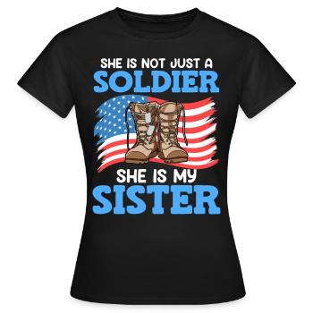 Fier frère Fan de l’armée de l’air soldat de l’armée - T-shirt Femme - noir - Devant - AI Model Female 172 dark (172cm)
