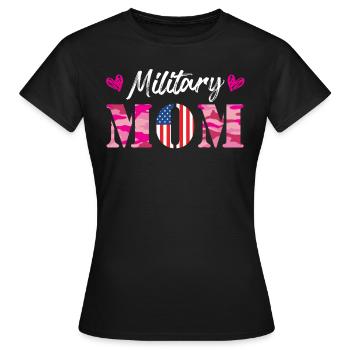Fan militaire Mamans Patriotisme Amérique Maman - T-shirt Femme - noir - Devant - AI Model Female 172 dark (172cm)