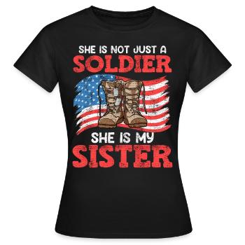 Fier frère Fan de l’armée de l’air soldat de l’armée - T-shirt Femme - noir - Devant - AI Model Female 172 dark (172cm)