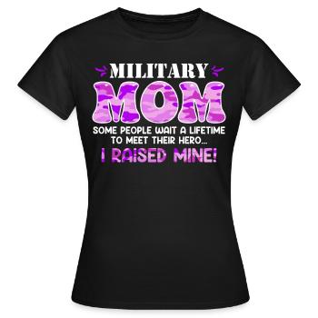 Fan militaire Mamans Patriotisme Amérique Maman - T-shirt Femme - noir - Devant - AI Model Female 172 dark (172cm)