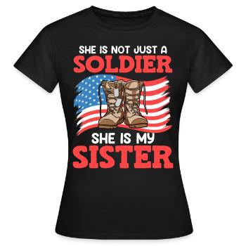 Fier frère Fan de l’armée de l’air soldat de l’armée - T-shirt Femme - noir - Devant - AI Model Female 172 dark (172cm)