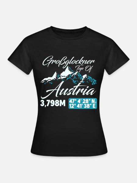 Großglockner Österreich Berge Wanderer Bergsteiger - Frauen T-Shirt - Schwarz